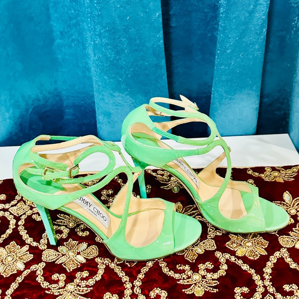 Jimmy Choo Green Strappy Heels - Picture 10 of 10